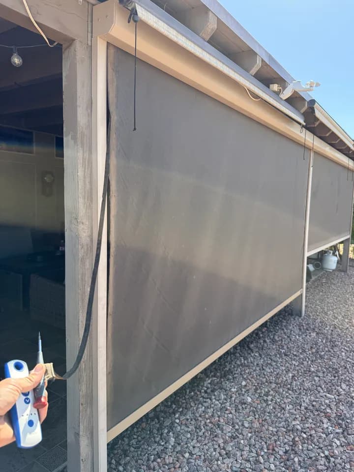 Exterior shade fabric inspection for sagging and wear
