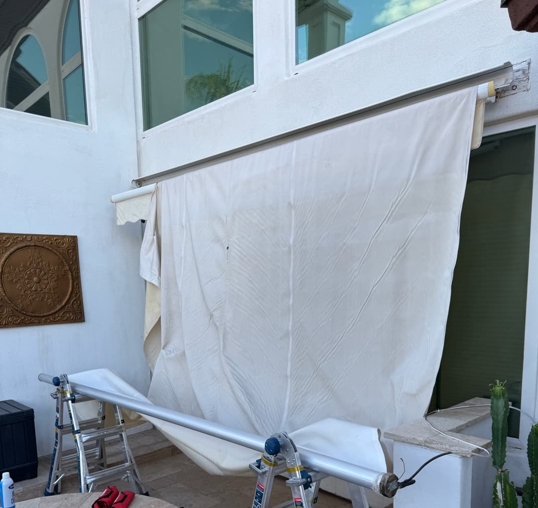 Damaged awning before service Phoenix AZ