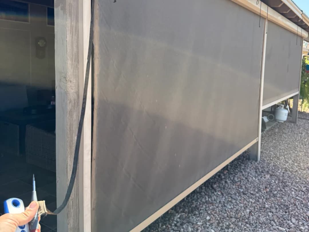 Exterior shade repair demonstration Phoenix AZ
